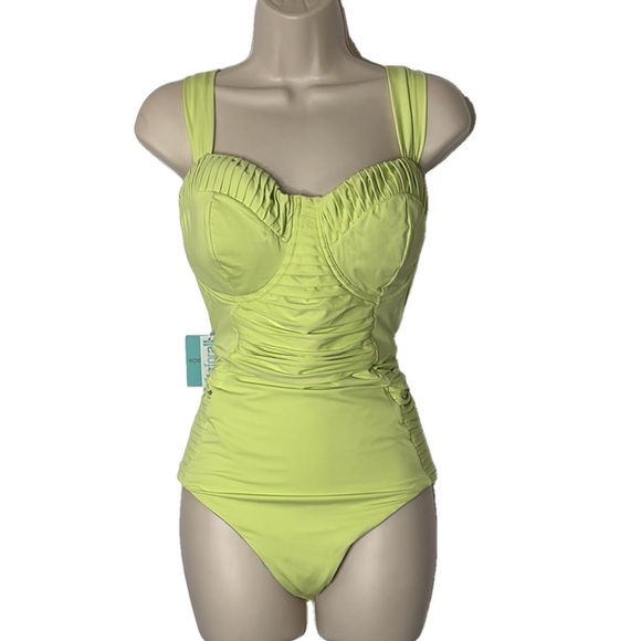 Robyn Lawley Wild Zodiac One Piece Swimsuit, Size US 18, Limocello Lime Green - Picture 1 of 11